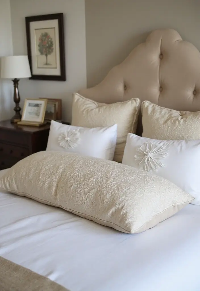 26 Throw Blanket and Pillow Ideas for Beds You’ll Love 16 26 Throw Blanket and Pillow Ideas for Beds You’ll Love - 16. Decorative Bolster Pillows
