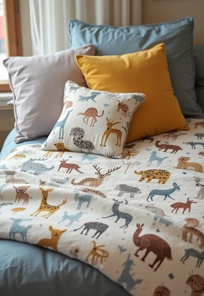 26 Throw Blanket and Pillow Ideas for Beds You’ll Love 25 26 Throw Blanket and Pillow Ideas for Beds You’ll Love - 25. Playful Animal Prints