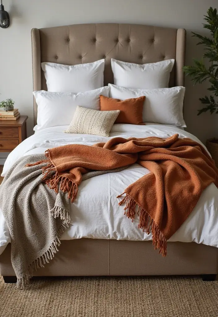 26 Throw Blanket and Pillow Ideas for Beds You’ll Love 9 26 Throw Blanket and Pillow Ideas for Beds You’ll Love - 9. Seasonal Throws for Variety