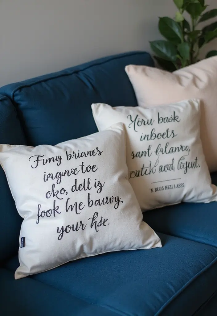 26 Throw Pillows for a Navy Blue Couch That Instantly Elevate Your Space 23 26 Throw Pillows for a Navy Blue Couch That Instantly Elevate Your Space - 23. Inspirational Quotes