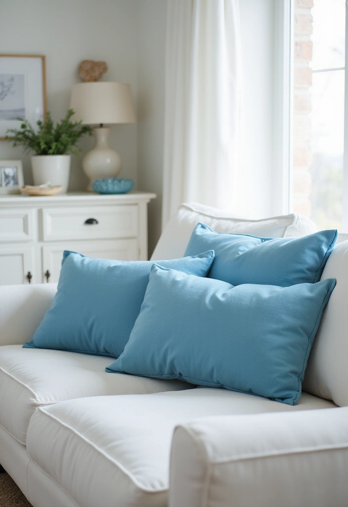 27 Blue Sofa Pillow Ideas That Bring Coastal Calm Energy 14 27 Blue Sofa Pillow Ideas That Bring Coastal Calm Energy - 14. Minimalist Solid Blues