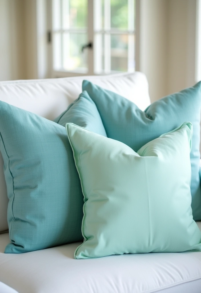 27 Blue Sofa Pillow Ideas That Bring Coastal Calm Energy 23 27 Blue Sofa Pillow Ideas That Bring Coastal Calm Energy - 23. Soft Seafoam Green Accents