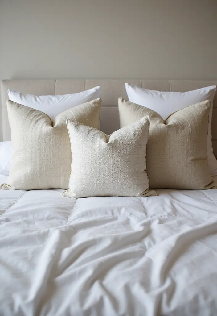 27 Decorative Pillows on Beds That Create a Luxe Look 17 27 Decorative Pillows on Beds That Create a Luxe Look - 17. Layering Pillow Sizes