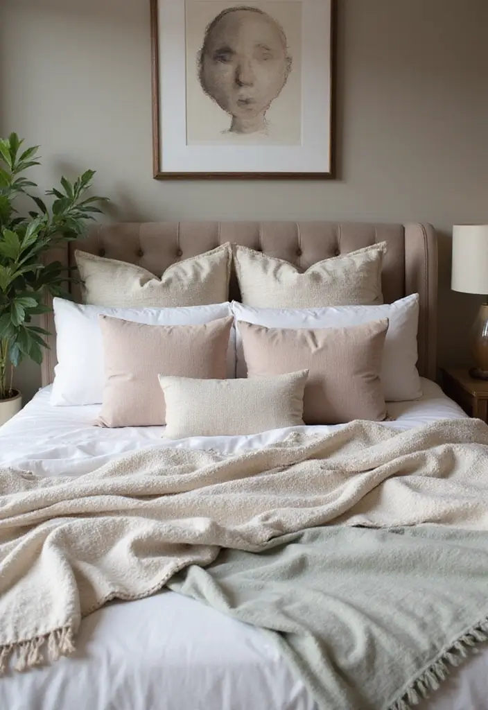27 Decorative Pillows on Beds That Create a Luxe Look 25 27 Decorative Pillows on Beds That Create a Luxe Look - 25. Layered Cushions