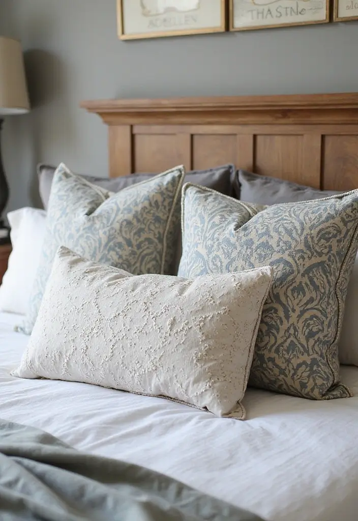 27 Decorative Pillows on Beds That Create a Luxe Look 9 27 Decorative Pillows on Beds That Create a Luxe Look - 9. Custom Creations