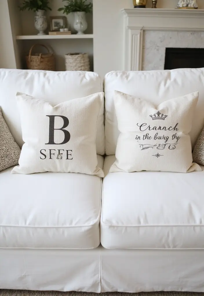 27 Pillows for a White Couch That Bring Warmth and Style 11 27 Pillows for a White Couch That Bring Warmth and Style - 11. Personalized Touch