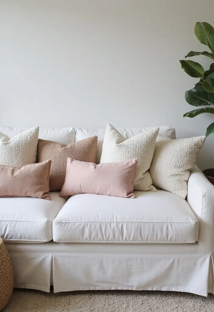 27 Pillows for a White Couch That Bring Warmth and Style 25 27 Pillows for a White Couch That Bring Warmth and Style - 25. Layering Techniques