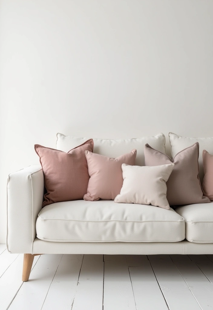 27 Pillows for a White Couch That Bring Warmth and Style 5 27 Pillows for a White Couch That Bring Warmth and Style - 5. Monochromatic Magic