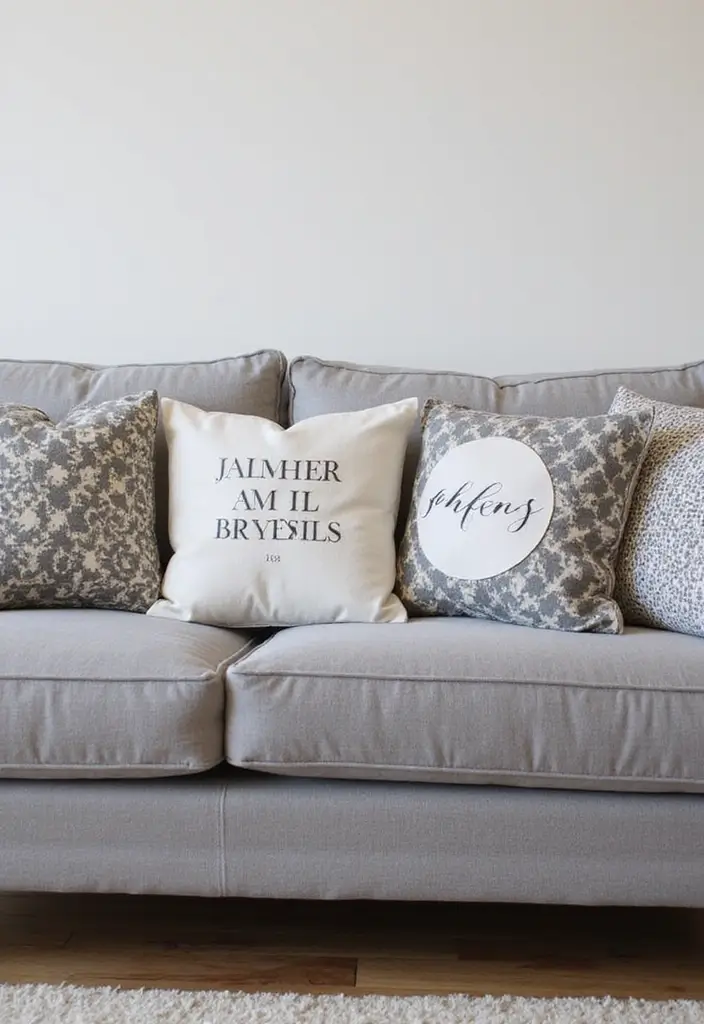 27 Pillows on Gray Couches That Always Look Stylish 27 27 Pillows on Gray Couches That Always Look Stylish - 27. Custom Creations