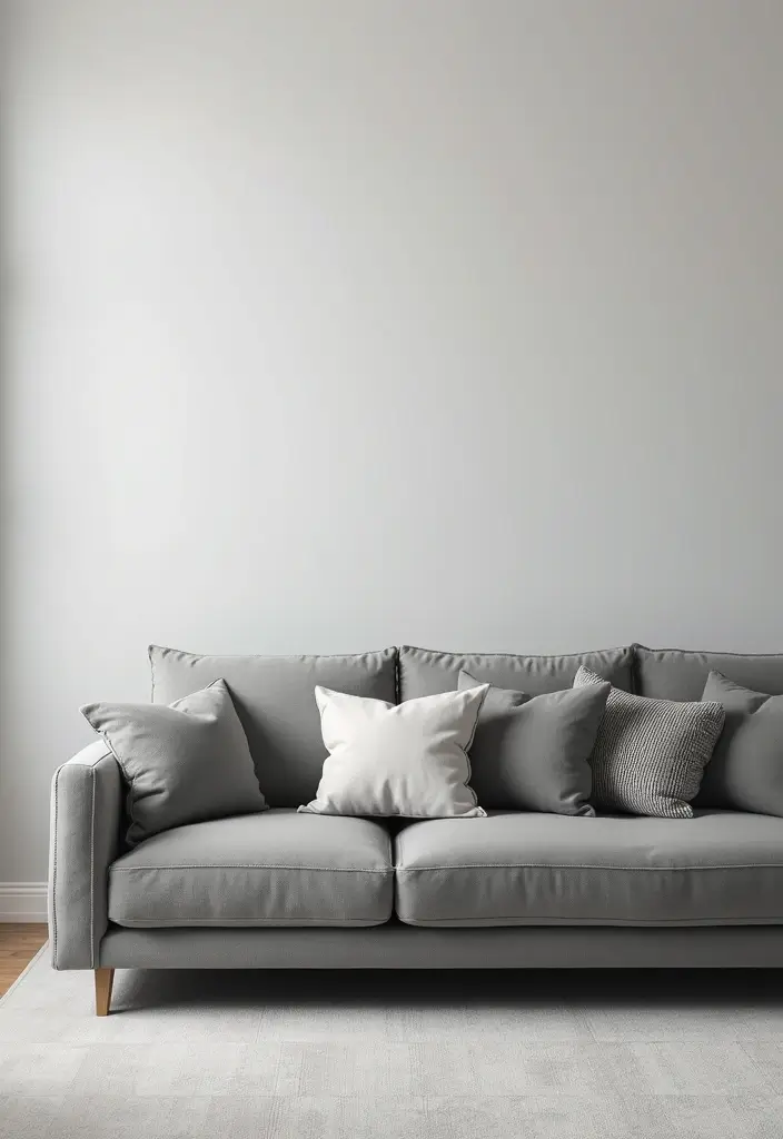 27 Pillows on Gray Couches That Always Look Stylish 4 27 Pillows on Gray Couches That Always Look Stylish - 4. Monochromatic Magic