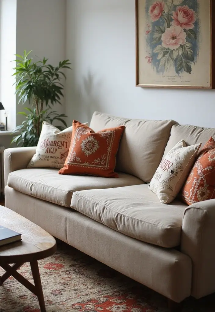 27 Sofa Decorating Ideas with Pillows That Transform Your Space 15 27 Sofa Decorating Ideas with Pillows That Transform Your Space - 15. Personalize with Unique Finds