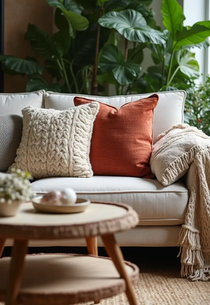 27 Sofa Decorating Ideas with Pillows That Transform Your Space 2 27 Sofa Decorating Ideas with Pillows That Transform Your Space - 2. Mix Textures for Depth