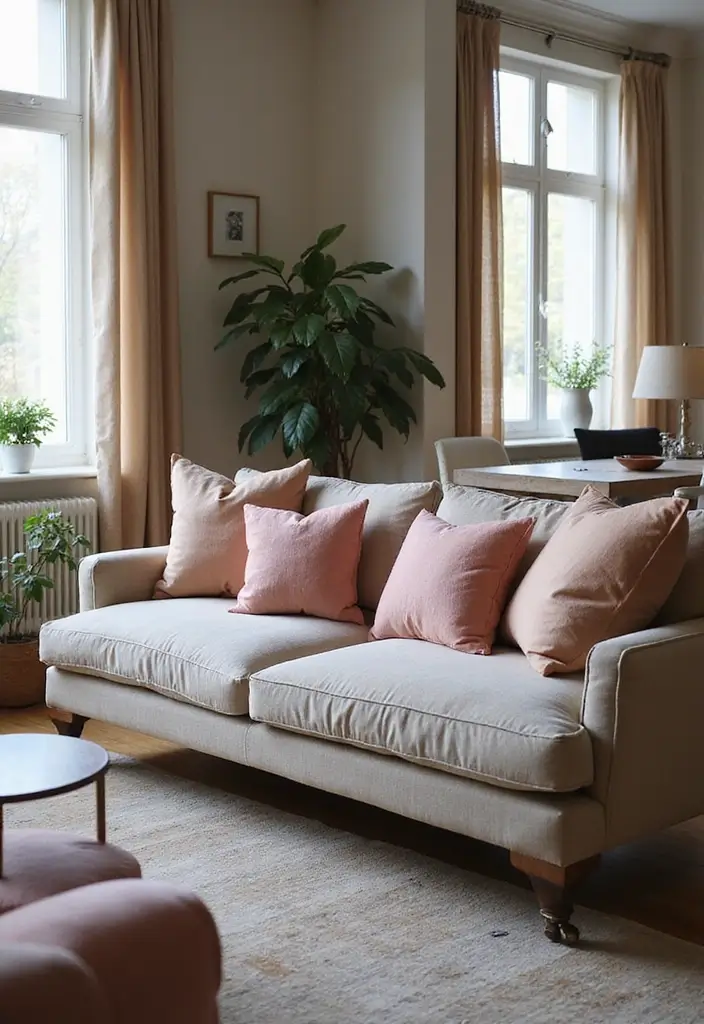 27 Sofa Decorating Ideas with Pillows That Transform Your Space 26 27 Sofa Decorating Ideas with Pillows That Transform Your Space - 26. Go Bold with Shapes