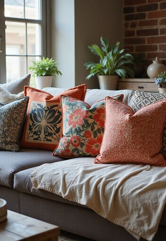 27 Sofa Decorating Ideas with Pillows That Transform Your Space 3 27 Sofa Decorating Ideas with Pillows That Transform Your Space - 3. Go for Bold Patterns