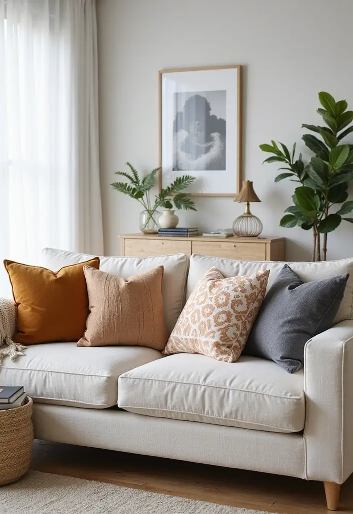 27 Sofa Decorating Ideas with Pillows That Transform Your Space 9 27 Sofa Decorating Ideas with Pillows That Transform Your Space - 9. Use Pillow Covers for Easy Change