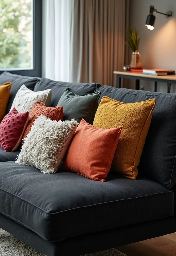 27 Throw Pillows for a Black Couch That Add Texture and Style 6 27 Throw Pillows for a Black Couch That Add Texture and Style - 6. Recycled Materials