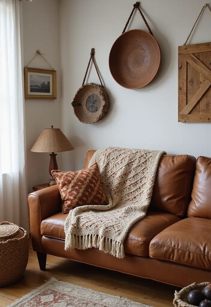 27 Throws for Brown Leather Sofas That Add Warmth and Contrast 19 27 Throws for Brown Leather Sofas That Add Warmth and Contrast - 19. Artisan-Made Throws