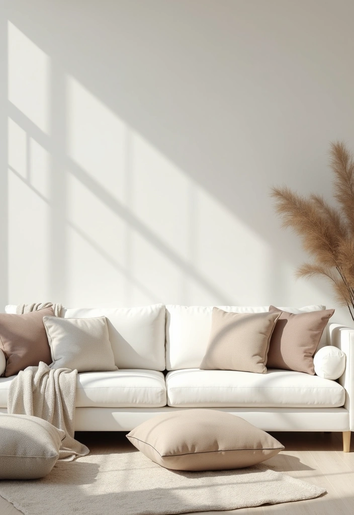 27 White Couch Pillow Ideas for a Clean Modern Feel 19 27 White Couch Pillow Ideas for a Clean Modern Feel - 19. Large Floor Cushions