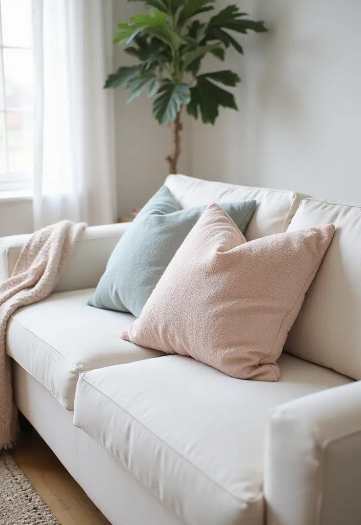 27 White Couch Pillow Ideas for a Clean Modern Feel 23 27 White Couch Pillow Ideas for a Clean Modern Feel - 23. Cozy Chenille Pillows