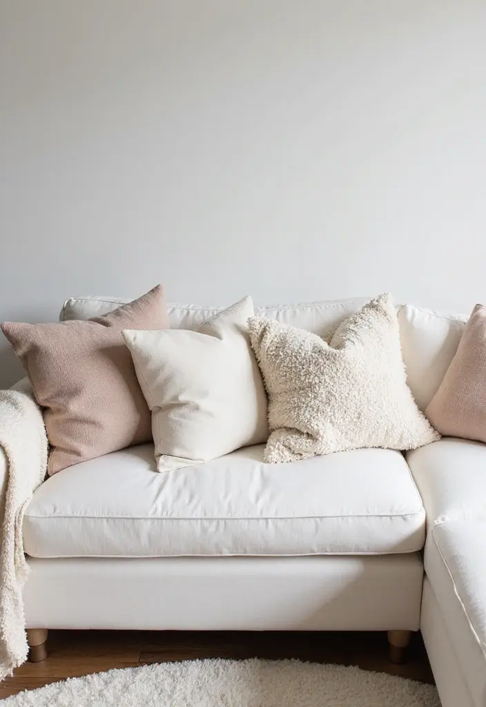 27 White Couch with Colorful Pillows Bright and Playful Decor Ideas 19 27 White Couch with Colorful Pillows Bright and Playful Decor Ideas - 19. Cozy Throw Pillows