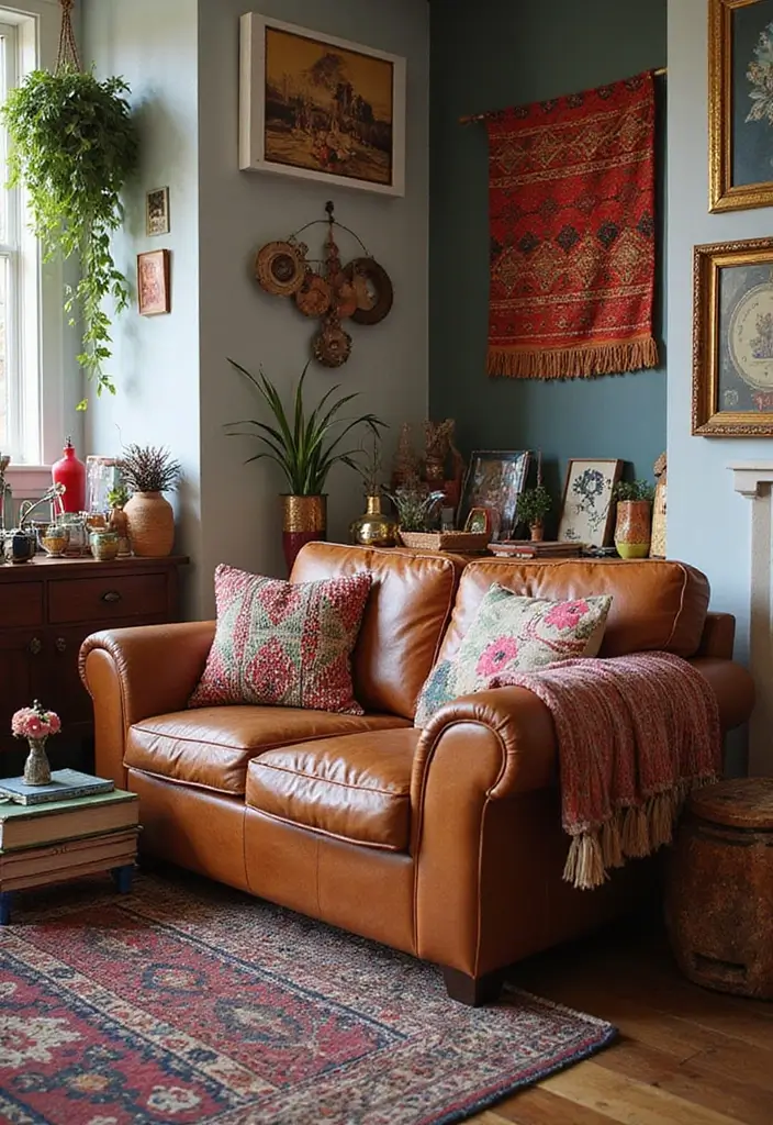 28 Brown Leather Couch Pillow Ideas That Add Texture and Warmth 7 28 Brown Leather Couch Pillow Ideas That Add Texture and Warmth - 7. Bohemian Fringe Pillows