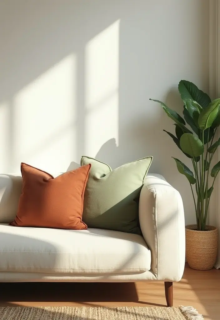 28 Cream Couch Pillow Color Schemes That Feel Calm and Modern 2 28 Cream Couch Pillow Color Schemes That Feel Calm and Modern - 2. Earthy Tones with Cream