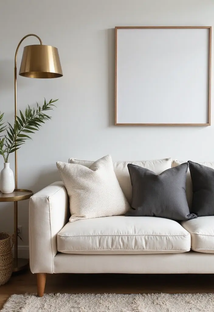 28 Cream Couch Pillow Color Schemes That Feel Calm and Modern 9 28 Cream Couch Pillow Color Schemes That Feel Calm and Modern - 9. Charcoal and Cream