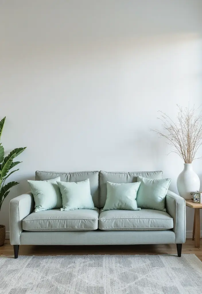 28 Gray Couch with Green Pillows Combinations That Feel Inviting 9 28 Gray Couch with Green Pillows Combinations That Feel Inviting - 9. Soft Pastel Greens