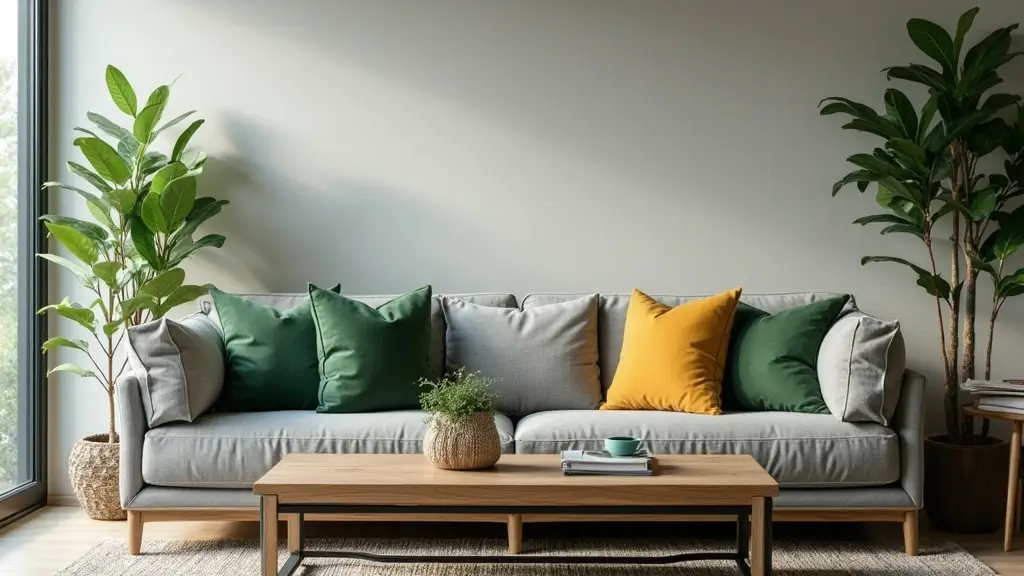 28 Gray Couch with Green Pillows Combinations That Feel Inviting