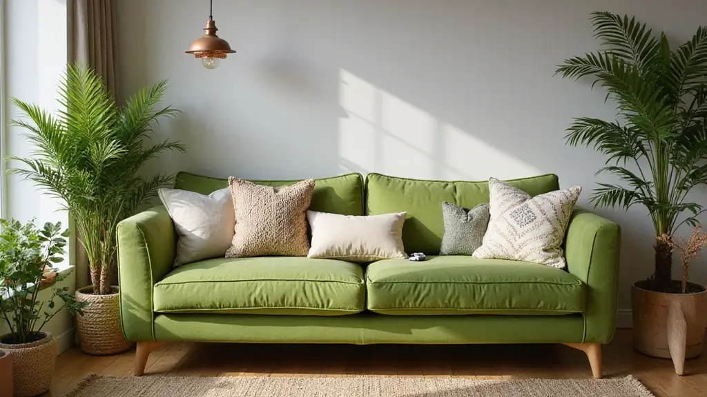 28 Green Couch with Pillows Ideas for a Fresh Cozy Vibe