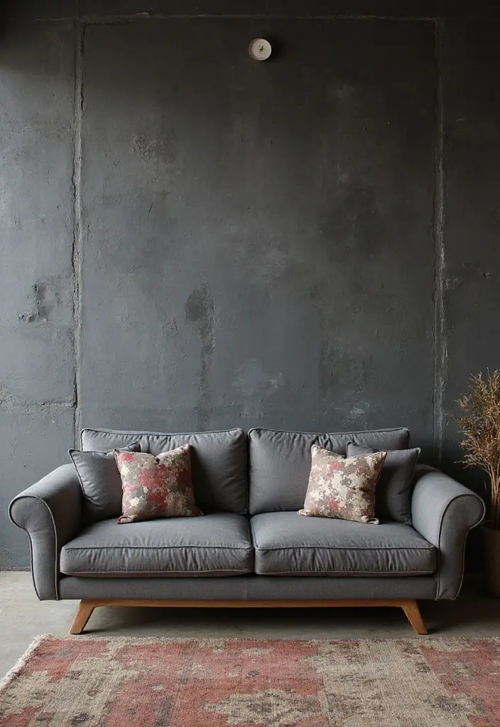 28 Grey Couch with Pillows Combinations You’ll Love 18 28 Grey Couch with Pillows Combinations You’ll Love - 18. Industrial Edge