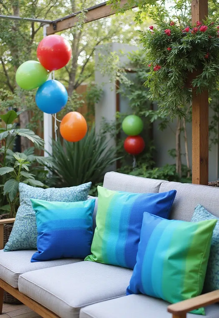 28 Outdoor Pillow Color Schemes in Blue for a Fresh Summer Look 26 28 Outdoor Pillow Color Schemes in Blue for a Fresh Summer Look - 26. Blue and Green Ombre