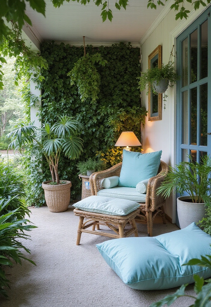 28 Outdoor Pillow Color Schemes in Blue for a Fresh Summer Look 3 28 Outdoor Pillow Color Schemes in Blue for a Fresh Summer Look - 3. Sky Blue with Mint Green