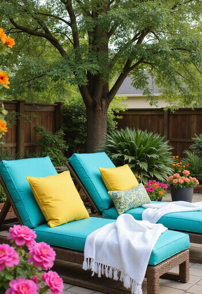 28 Outdoor Pillow Color Schemes in Blue for a Fresh Summer Look 5 28 Outdoor Pillow Color Schemes in Blue for a Fresh Summer Look - 5. Aqua and Yellow