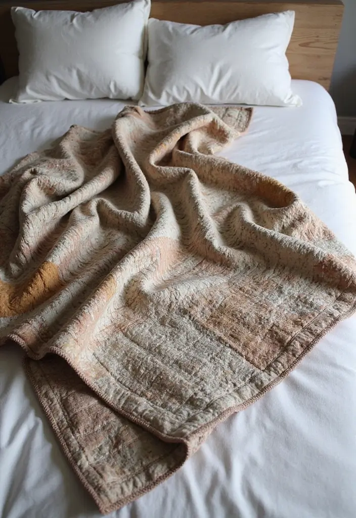 28 Quilted Bed Throw Ideas for Warmth and Texture 23 28 Quilted Bed Throw Ideas for Warmth and Texture - 23. Quilted Throws with Natural Dyes