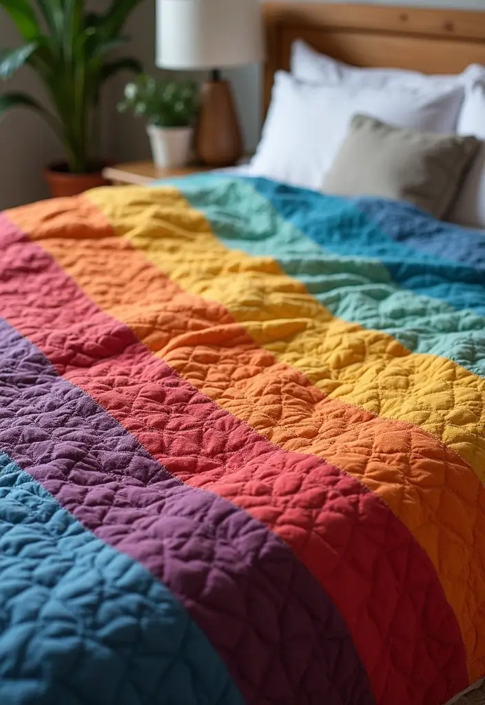 28 Quilted Bed Throw Ideas for Warmth and Texture 7 28 Quilted Bed Throw Ideas for Warmth and Texture - 7. Eco-Friendly Dyed Quilted Throw