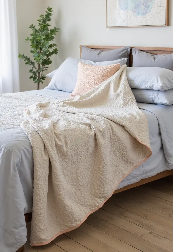 28 Quilted Bed Throw Ideas for Warmth and Texture 8 28 Quilted Bed Throw Ideas for Warmth and Texture - 8. Quilted Throw with Reversible Design