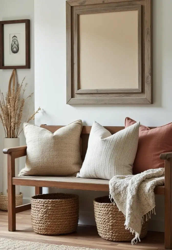 30 Benches with Pillows Ideas for Entryways and Cozy Corners 10 30 Benches with Pillows Ideas for Entryways and Cozy Corners - 10. Layered Textures