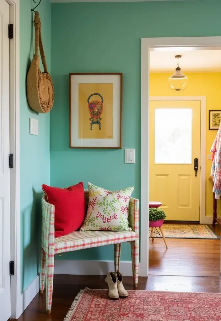 30 Benches with Pillows Ideas for Entryways and Cozy Corners 21 30 Benches with Pillows Ideas for Entryways and Cozy Corners - 21. Whimsical Patterns