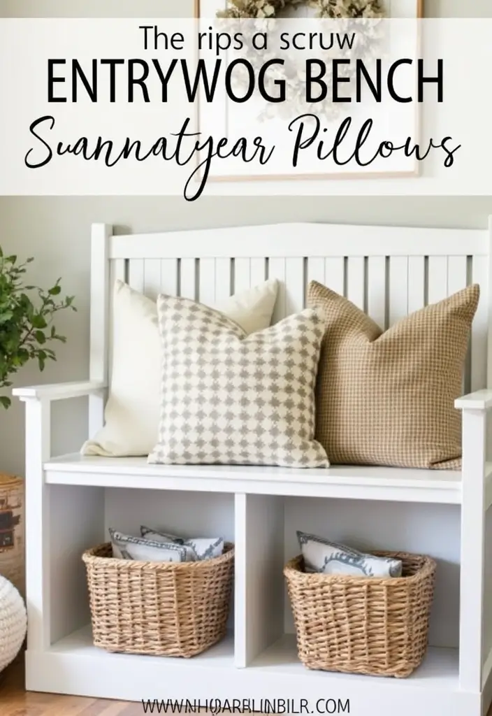 30 Benches with Pillows Ideas for Entryways and Cozy Corners 28 30 Benches with Pillows Ideas for Entryways and Cozy Corners - 28. Seasonal Changes