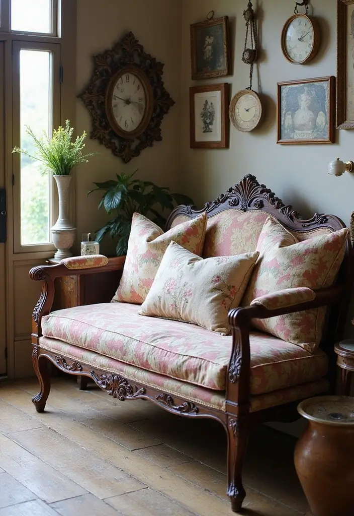 30 Benches with Pillows Ideas for Entryways and Cozy Corners 4 30 Benches with Pillows Ideas for Entryways and Cozy Corners - 4. Vintage Finds