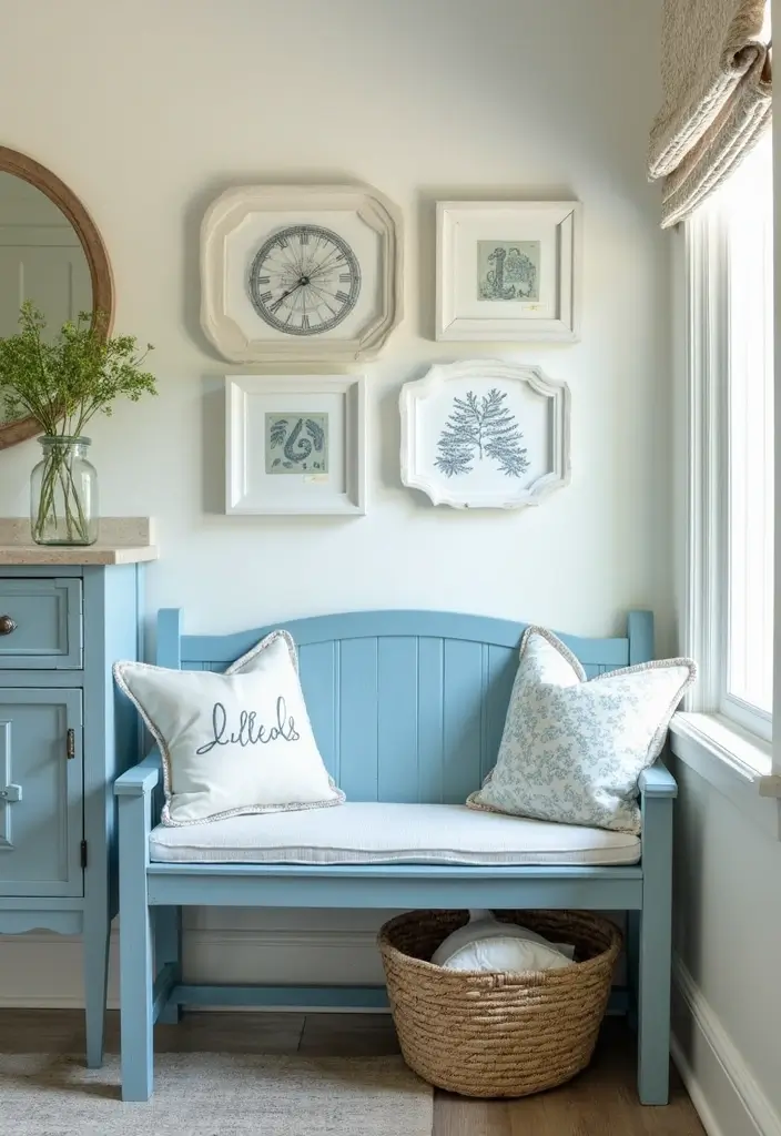30 Benches with Pillows Ideas for Entryways and Cozy Corners 7 30 Benches with Pillows Ideas for Entryways and Cozy Corners - 7. Coastal Retreat