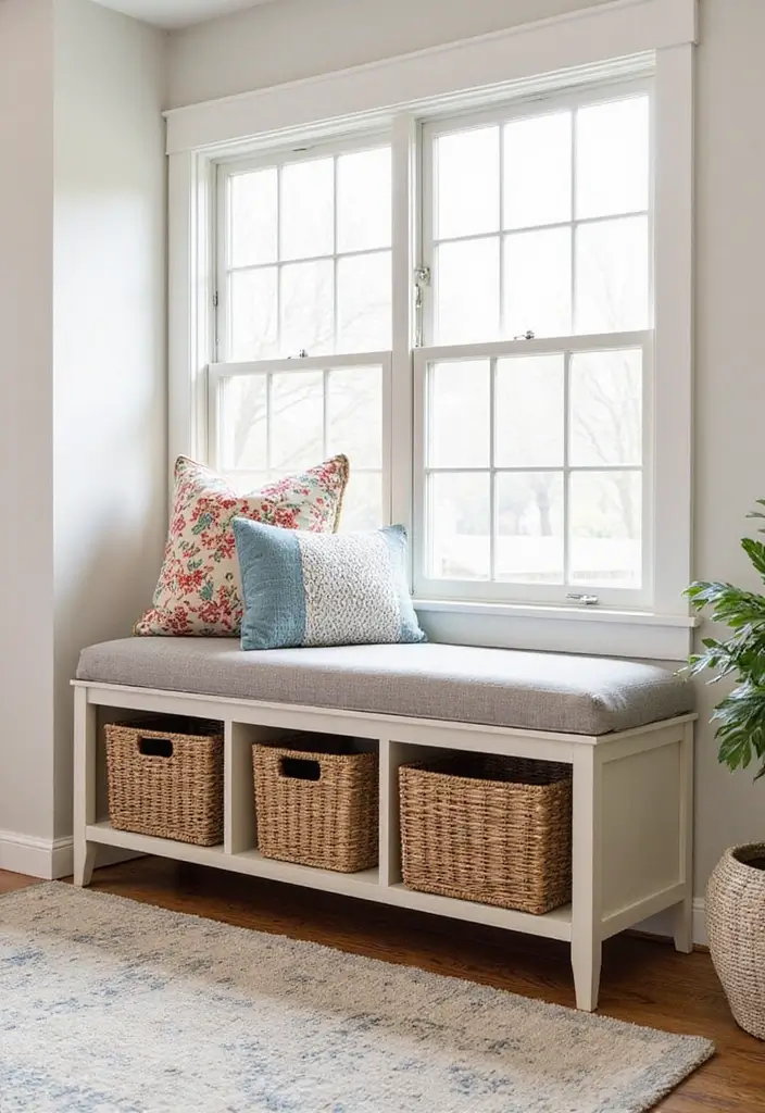 30 Benches with Pillows Ideas for Entryways and Cozy Corners 9 30 Benches with Pillows Ideas for Entryways and Cozy Corners - 9. Stylish Storage Solutions