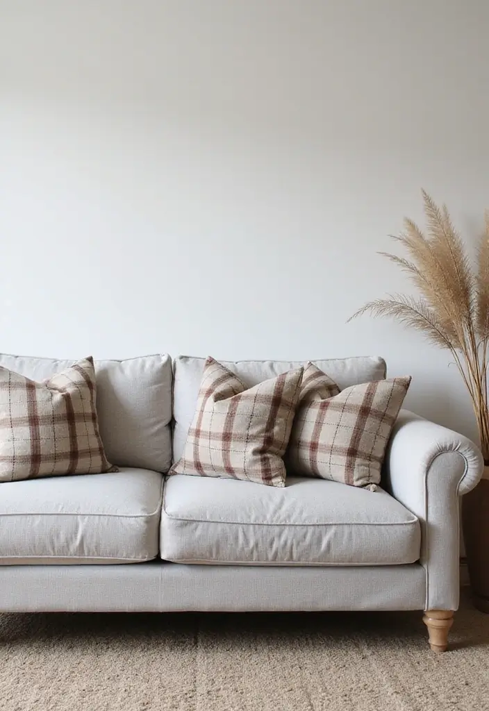 30+ Best Pillows for a Light Grey Couch: Neutral Yet Stylish 10 30+ Best Pillows for a Light Grey Couch: Neutral Yet Stylish - 10. Classic Plaid Patterns