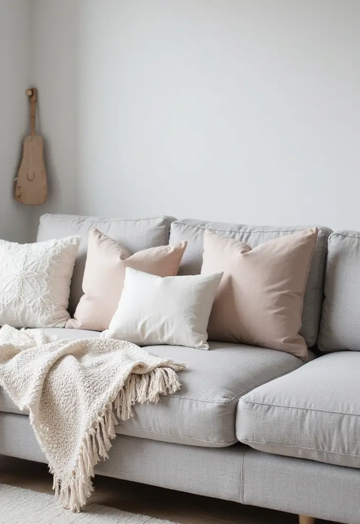 30+ Best Pillows for a Light Grey Couch: Neutral Yet Stylish 30 30+ Best Pillows for a Light Grey Couch: Neutral Yet Stylish - 30. Cozy Accents for Comfort