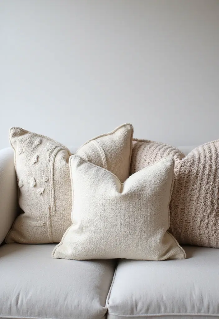 30+ Best Pillows for a Light Grey Couch: Neutral Yet Stylish 4 30+ Best Pillows for a Light Grey Couch: Neutral Yet Stylish - 4. Cozy Knitted Textures