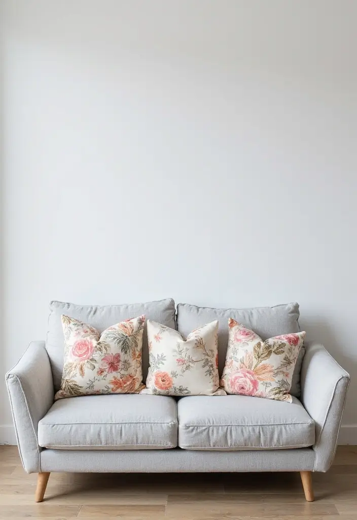 30+ Best Pillows for a Light Grey Couch: Neutral Yet Stylish 5 30+ Best Pillows for a Light Grey Couch: Neutral Yet Stylish - 5. Floral Imagery