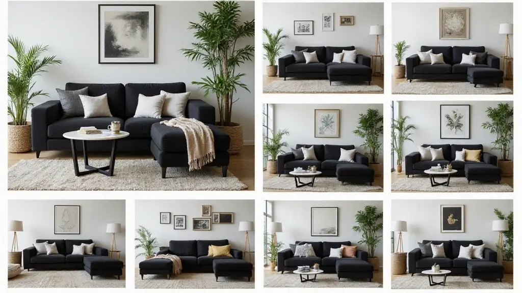 30 Black Couch with Pillows Combinations That Feel Modern