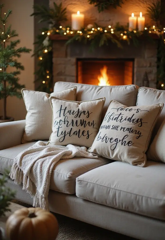 30+ Christmas Throw Pillows for Couches: Festive and Cozy Ideas 8 30+ Christmas Throw Pillows for Couches: Festive and Cozy Ideas - 8. Holiday Quotes