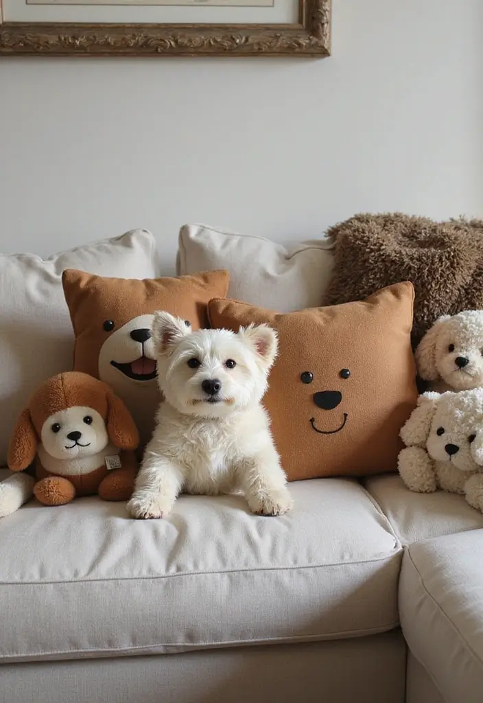 30 Cute Pillows for Couches That Add Personality to Any Room 13 30 Cute Pillows for Couches That Add Personality to Any Room - 13. Delightful Dog Pillows
